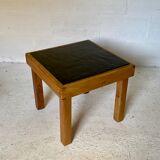Coffee table in elm and slate by Maison Regain 1970
