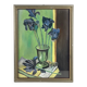 Pastel "Iris bleus" sur bois