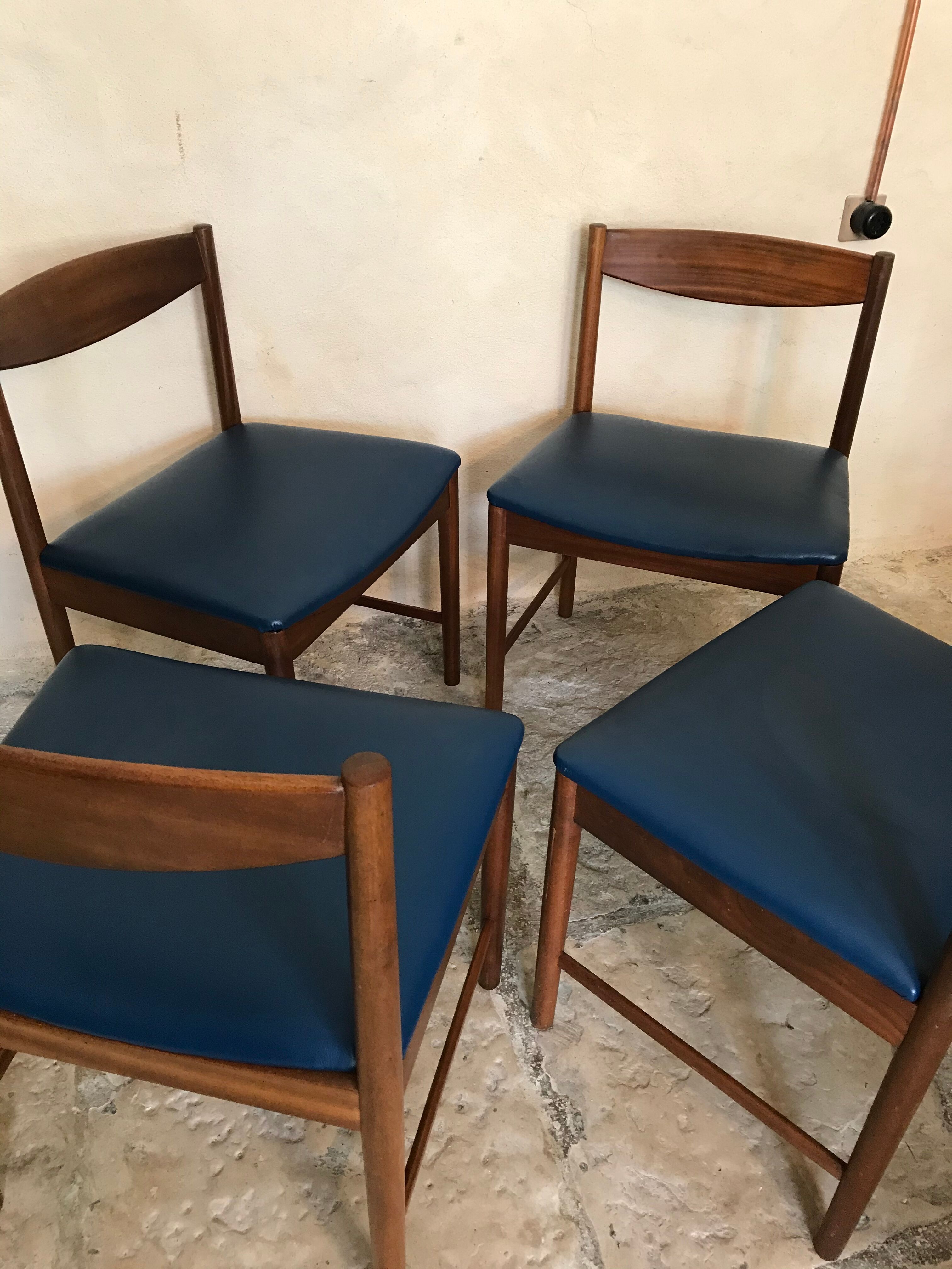Lot de 4 chaises scandinaves teck 1960’s