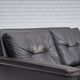 1970s, Danish 2 seater sofa, original condition, furniture leather, solid teak wood.