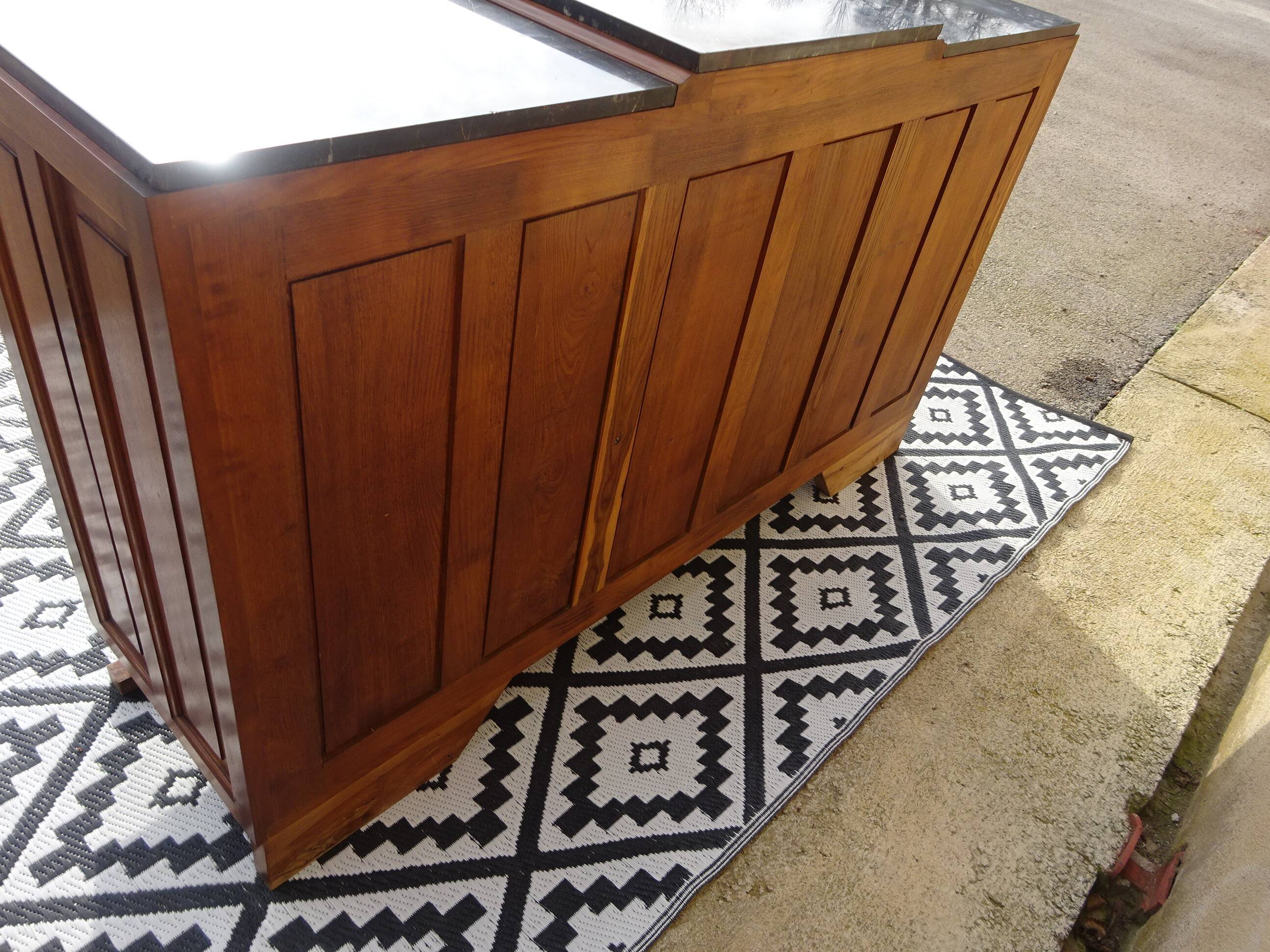 Walnut sideboard with moustache legs