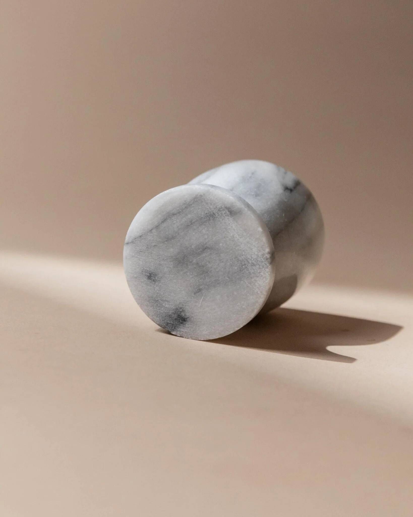 Vintage Marble Egg Cups Set of 6 in Grey and White Marble – Handcarved, Mid-Century Italy Tableware