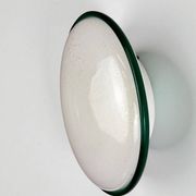 "Ronda" wall light by Leucos – green rim & frosted Murano glass, Italy 1970s