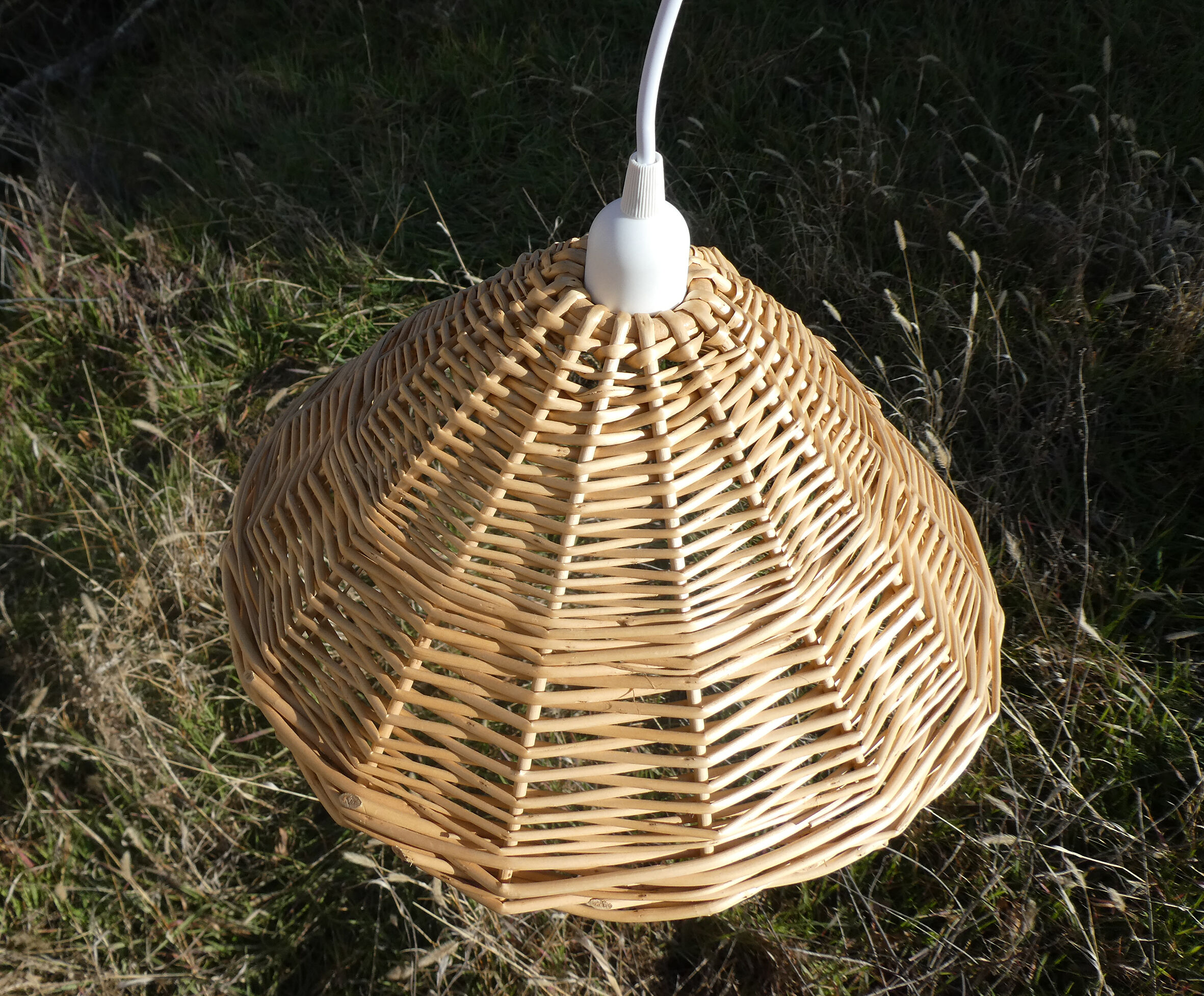 Vintage wicker pendant lamp