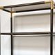 Vintage Italian design console in brass and smoked glass