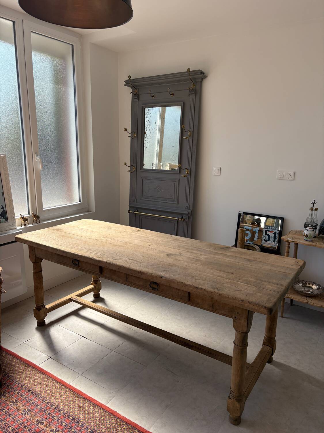 Table de ferme en chêne massif aerogommé