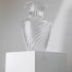 Grand vase en verre transparent par Soffiera Parise - Centre de table vintage italien des années 1970 soufflé à la main