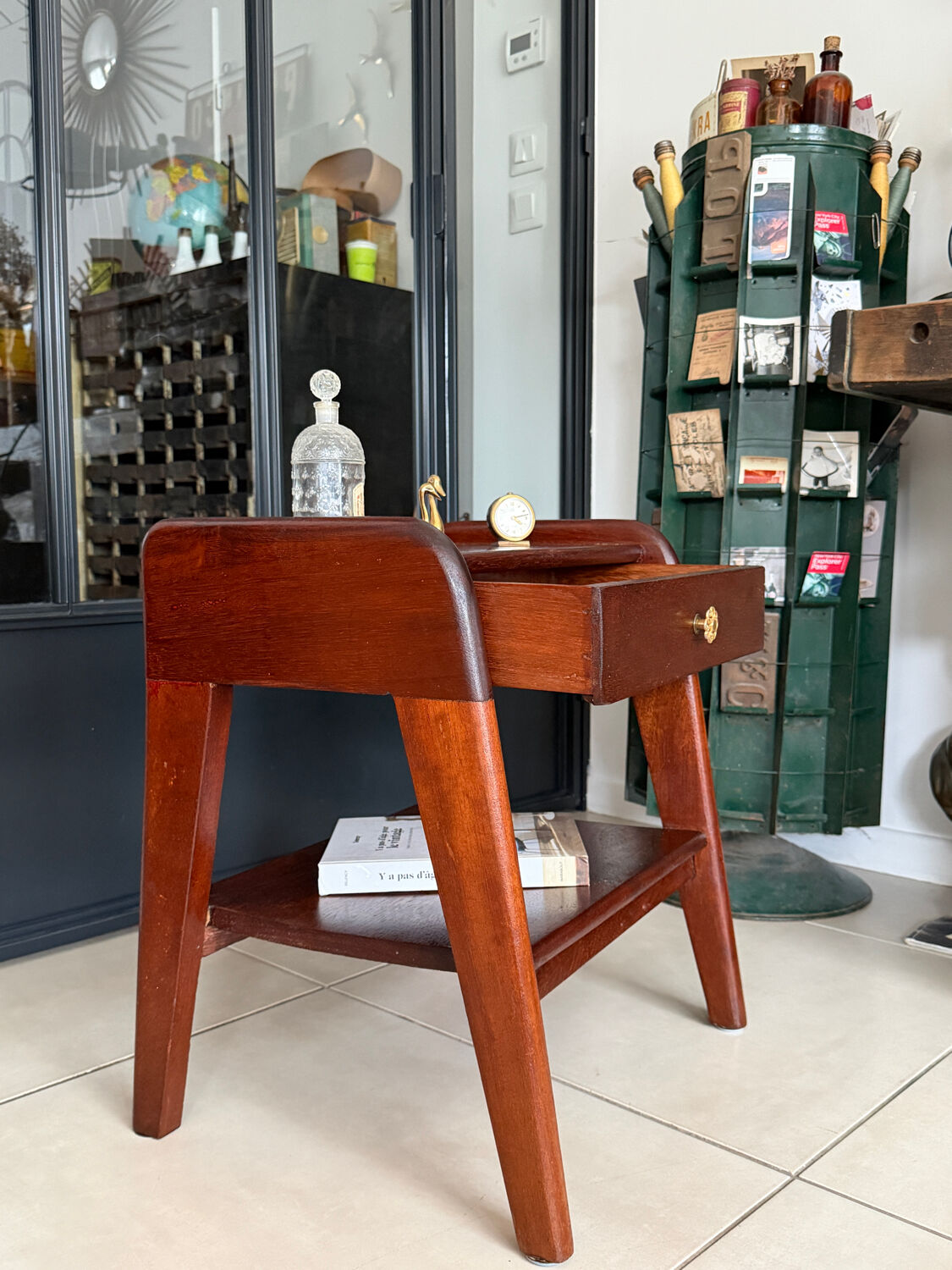 Vintage solid wood bedside table