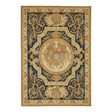 Handmade European Vintage Aubusson Kilim 304 cm x 433 cm