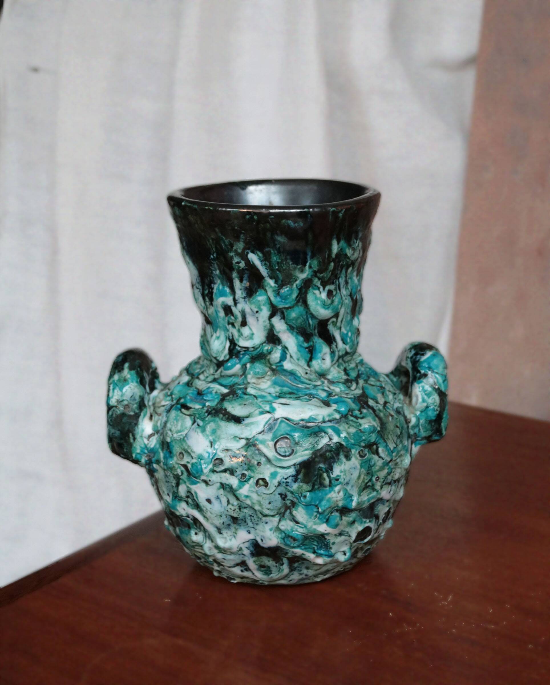 Vallauris style glazed ceramic vase