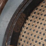 Set of 4 vintage bistro chairs Jacob & Josef Kohn Wien with a wicker seat