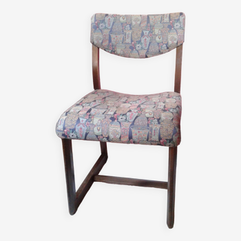 Vintage Scandinavian style chair, upholstery, signed Girsberger