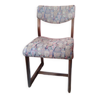 Vintage Scandinavian style chair, upholstery, signed Girsberger