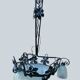 Wrought iron and art deco glass chandelier - Degué Workshops