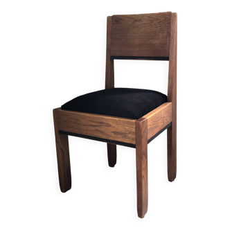 Chaise de salle à manger Art Déco en chêne par JA Muntendam pour LOV Oosterbeek années 1920.