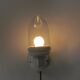Wall lamp in porcelain with a transparent glass shade, 1930s.