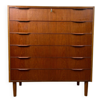 Scandinavian chest of drawers with 6 vintage teak drawers, 1960s