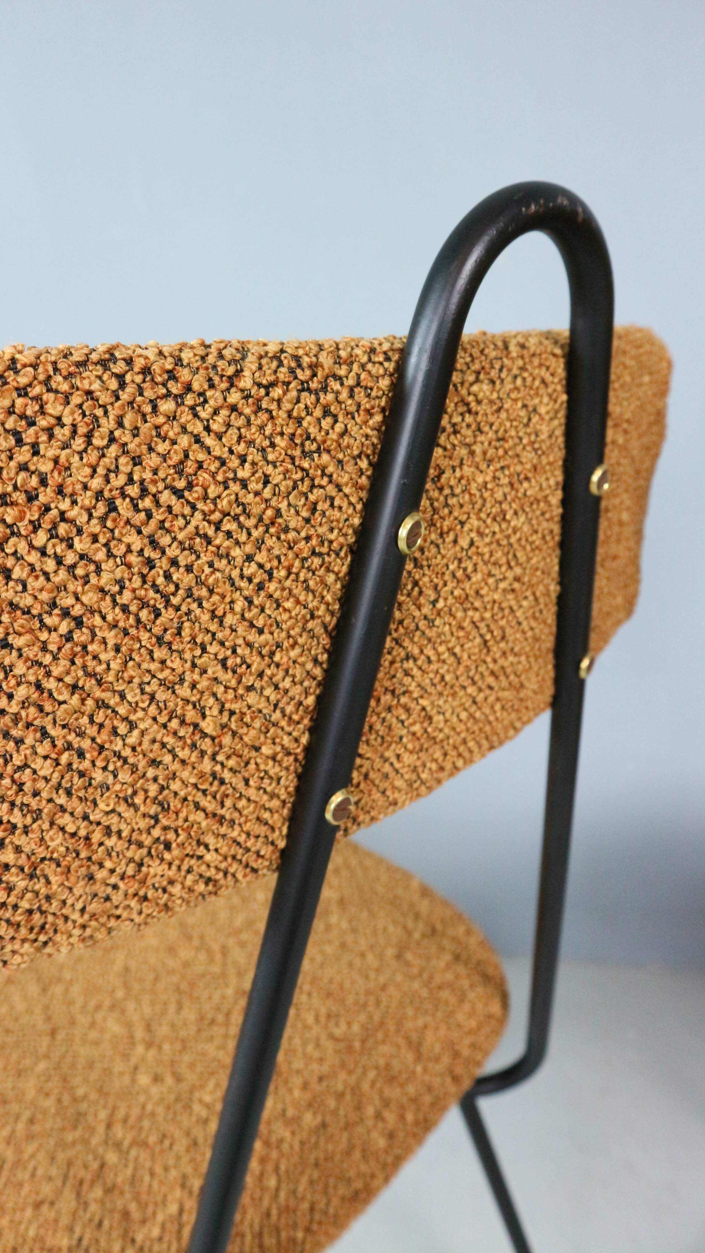 Set of 4 Italian dining chairs newly upholstered 1950s
