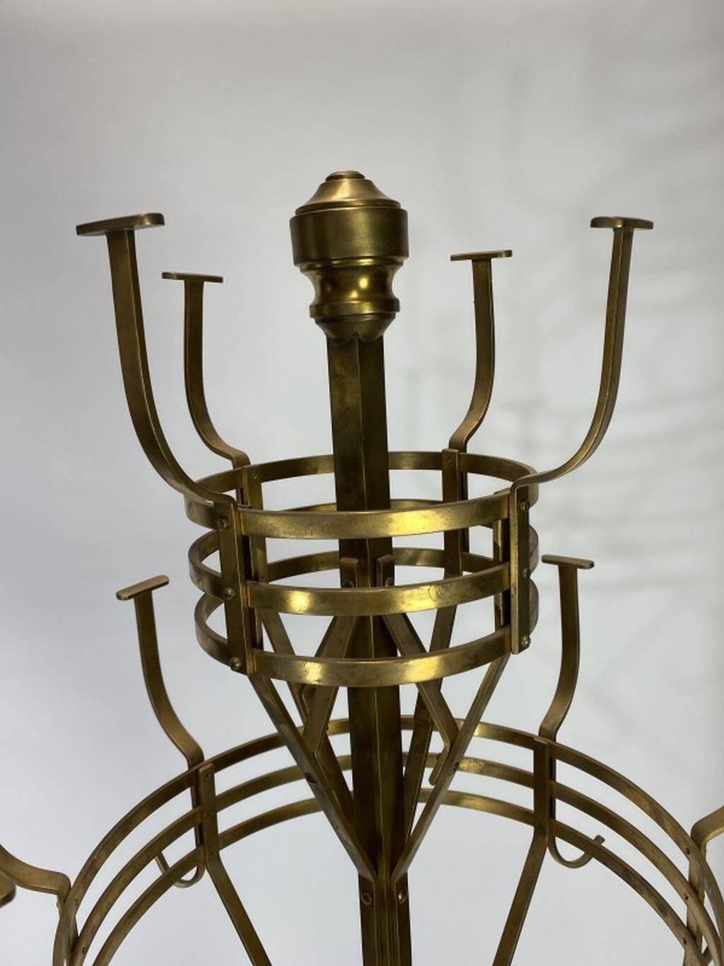 Large brass coat rack Secession by Adolf Loos