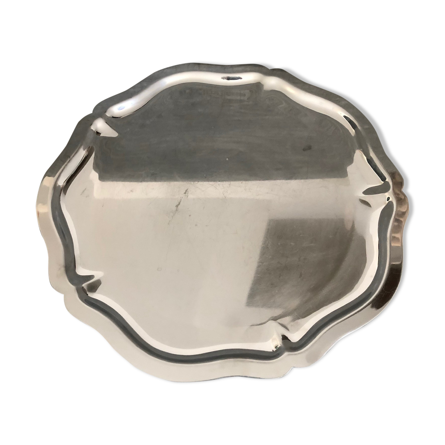 Round serving dish, stainless steel, an. 70/80