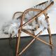 Rattan armchair vintage shell adult 1960