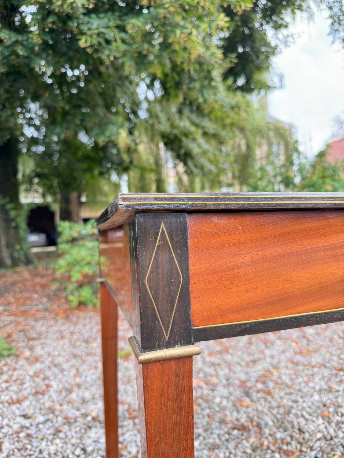 Jean Joseph Chapuis Mahogany Desk, Writing Table, Directoire Period