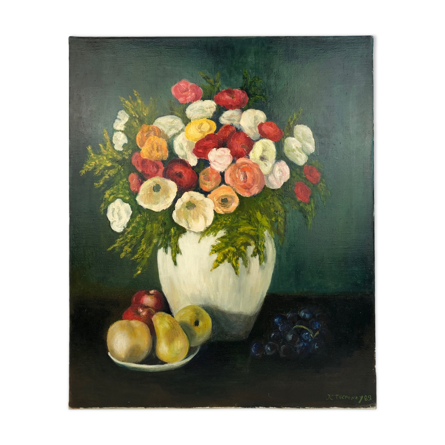 Table bouquet of flowers" Flowers and fruits" XXth