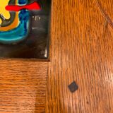 1950s coffee table in oak and ceramic tiles