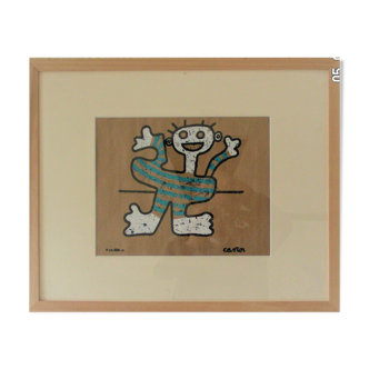 Printing on kraft paper by the contemporary artist of "CHRISTIAN CASTOR"