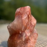 Hematoid Quartz Crystal Flame Sculpture