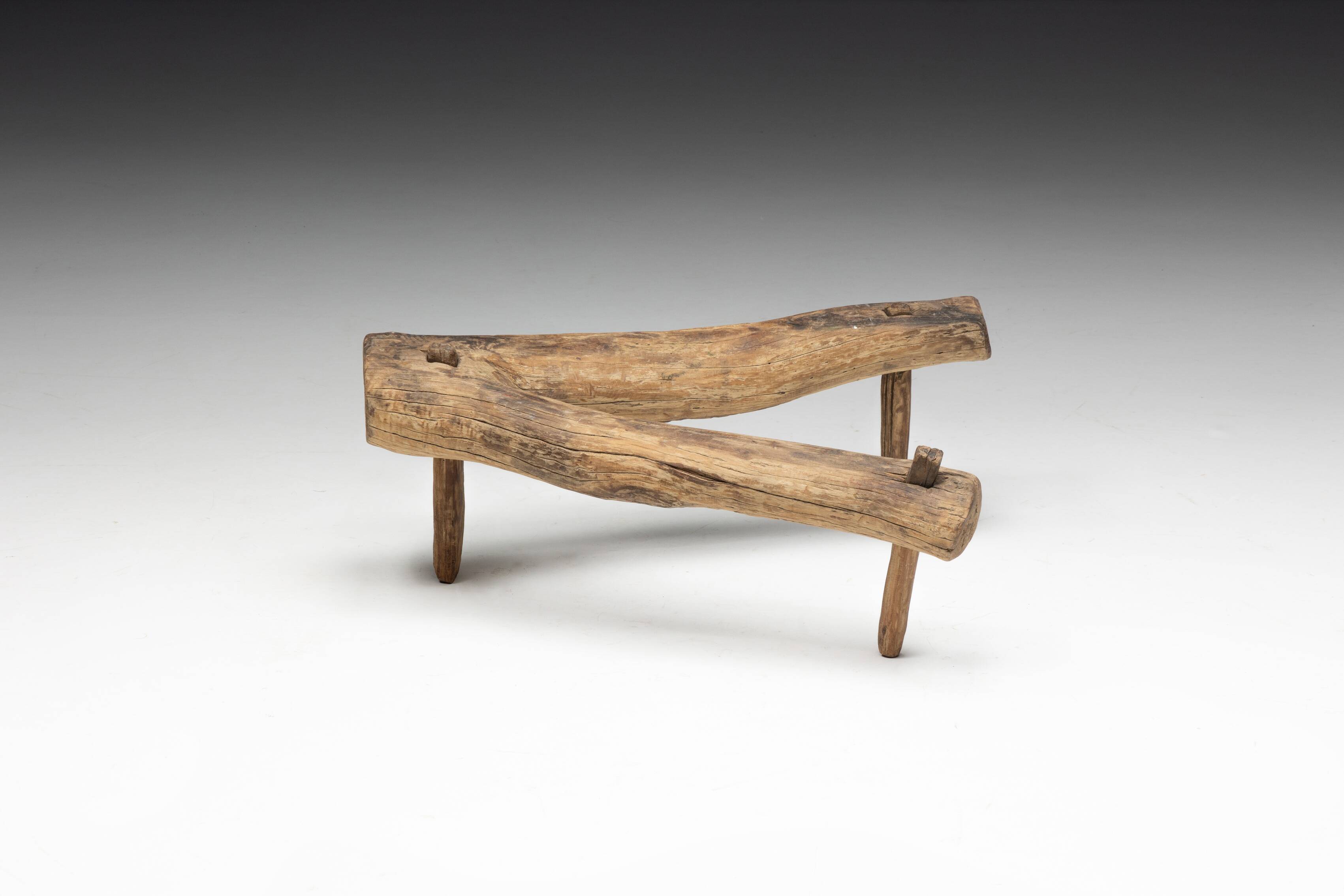 Wabi Sabi Primitive Tripod Stool, France, 18th Century