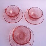 Arcoroc rosaline cups with saucers
