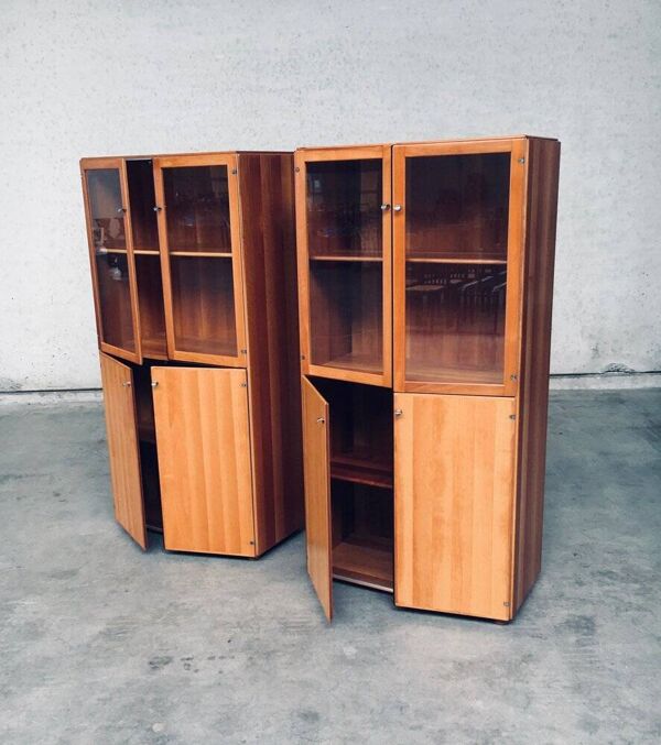 Torcello Series Display Cabinet Set by Afra & Tobia Scarpa for Stildomus, Italy, 1980s, Set of 2