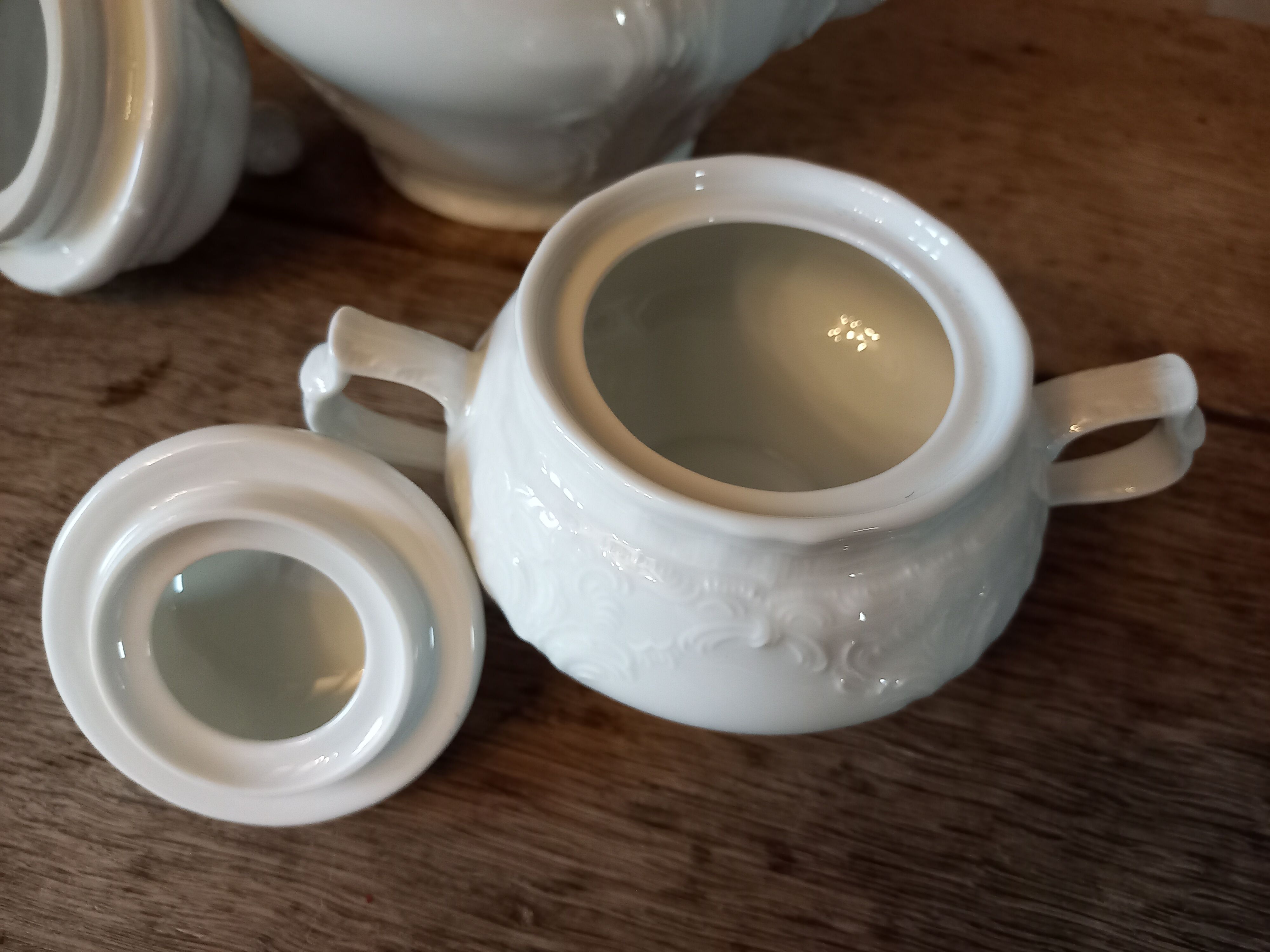 White porcelain teapot brand Rosenthal