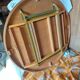 round or oval table with extension, central leg, vintage Baumann design