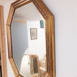 Large octagonal mirror with closed screens and beveled glass  72x91cm