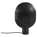 Black, oxidized aluminum table lamp, contemporary work.