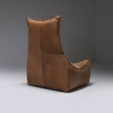 Stunning lounge chair The Rock in brown leather by Gerard Van Den Berg - Montis