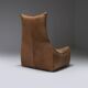 Stunning lounge chair The Rock in brown leather by Gerard Van Den Berg - Montis