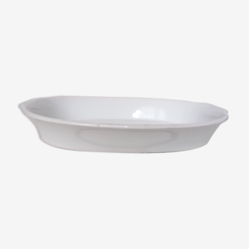 Aluminite Frugier gratin dish, porcelain with fire