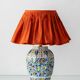 Polychrome Dutch Delft Table Lamp, Tichelaar Makkum, with New Loose Pleat Silk Shade