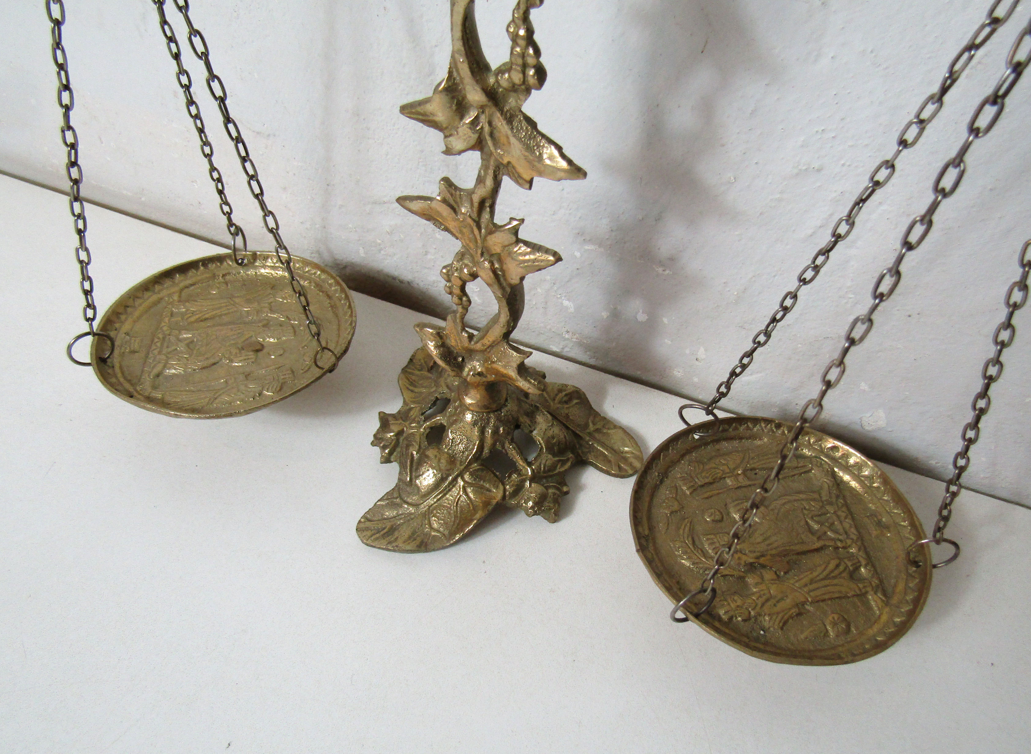 Vintage brass apothecary scale