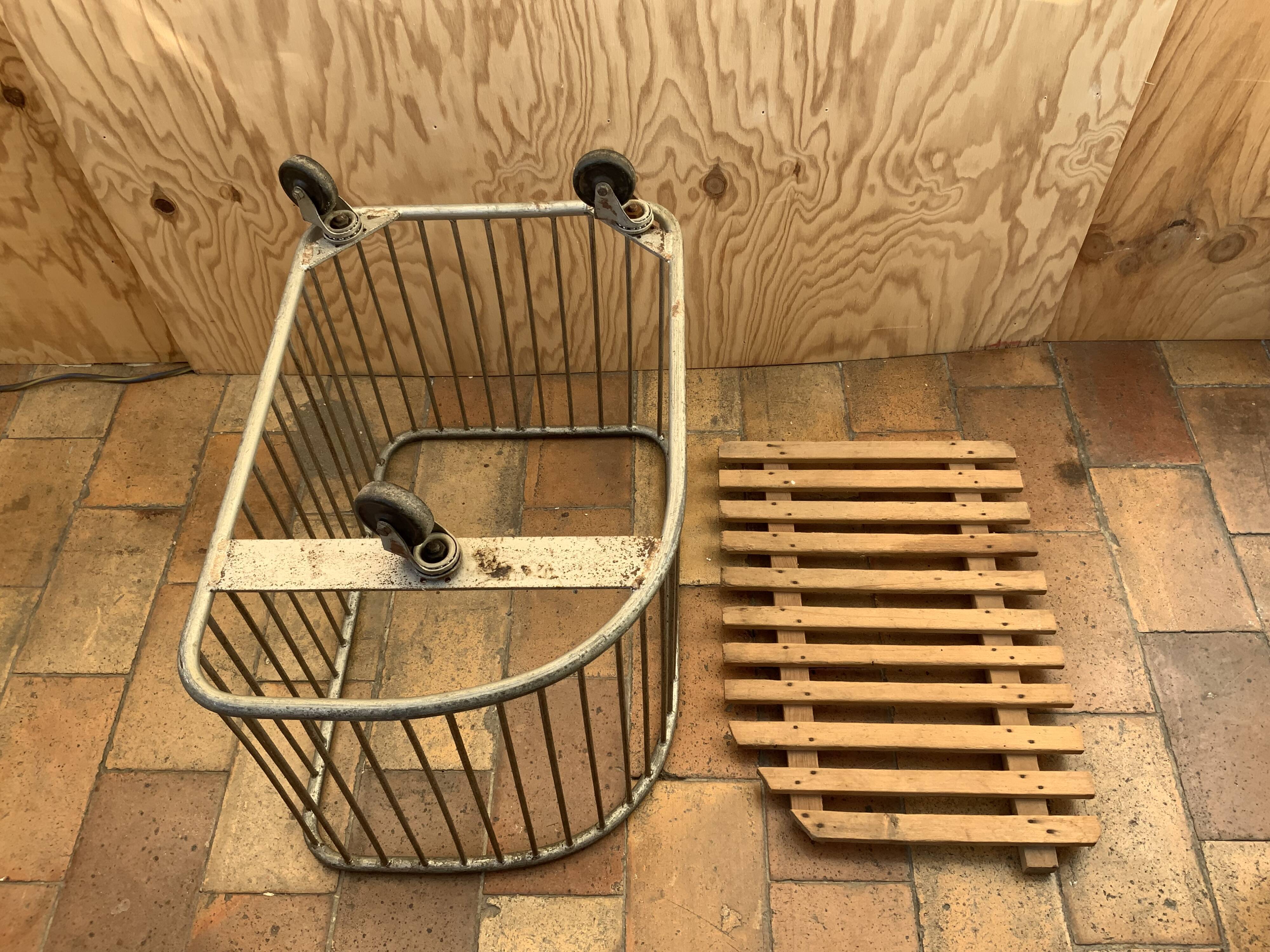 Vintage metal industrial trolley