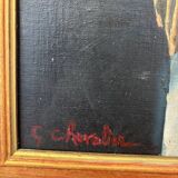 Peinture portrait docteur a.schweitzer