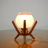Mid-century design bedside table lamp Dřevo Humpolec, 1970's.