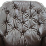 1970s Leatherette Swivel Lounge Chair