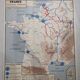 Ancienne carte de France  scolaire Rossignol années 50 le climat