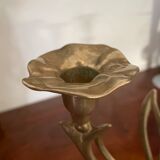 Brass flower candlestick