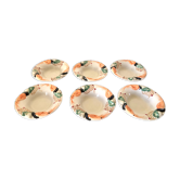 Lot de 6 assiettes creuses en barbotine