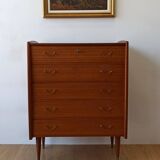 Teak Dresser with 5 drawers Norway, 1960s.